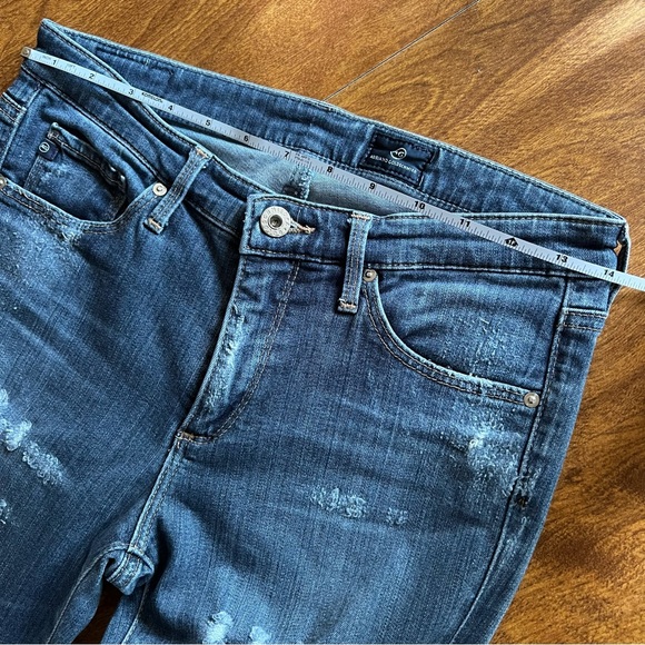 AG Andriano Goldschmied Distressed Denim Blue cropped ankle Jeans size 26R - Picture 6 of 10